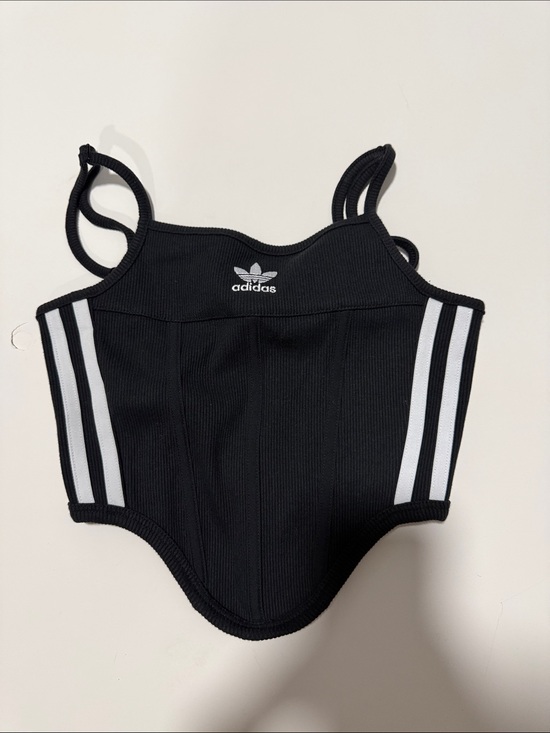 adidas Tops - adidas Black Tank Top with White Three-Stripe Detail